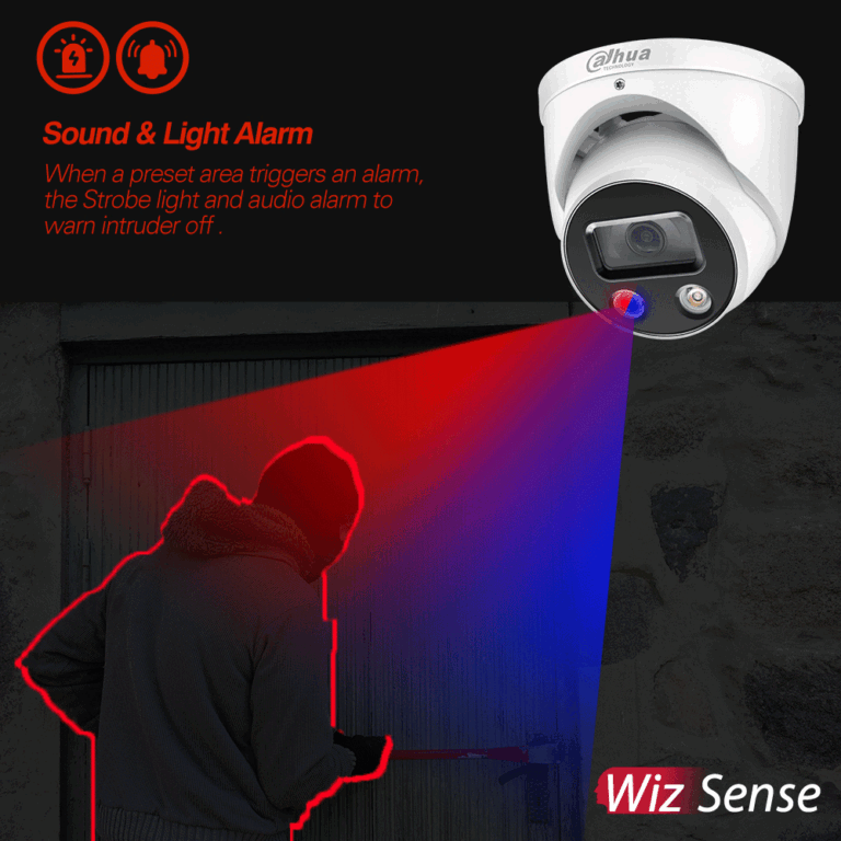 Cameras That Fight Back - Sound and Light Alarm Dahua WizSense Active Deterrence